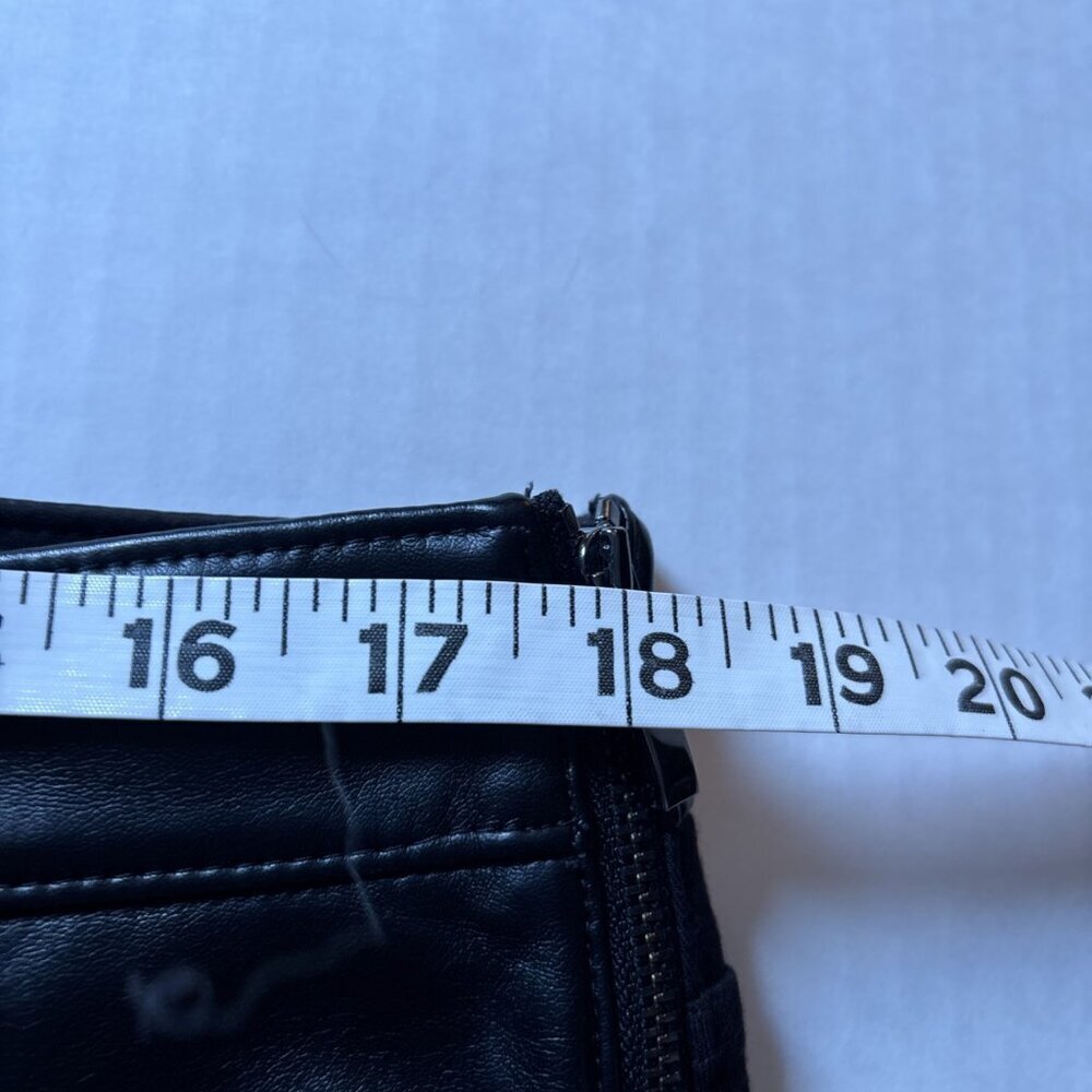 White House Black Market Black Leggings With Faux Leather Size 14L The Leggings - Picture 5 of 8